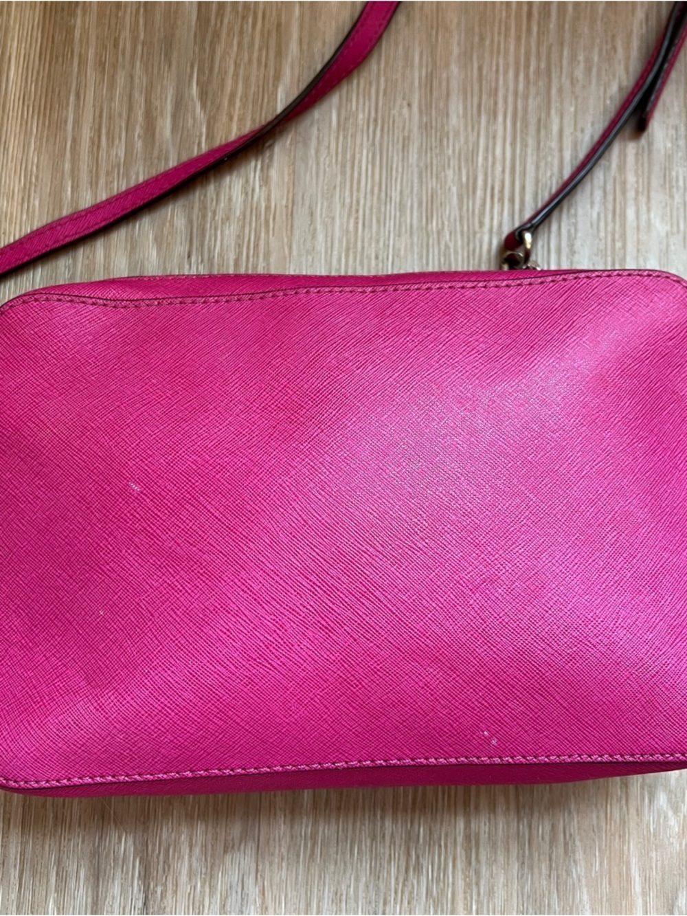 Michael Kors Jet Set Large Saffiano Crossbody Hibiscus Pink purse handbag - Picture 3 of 13